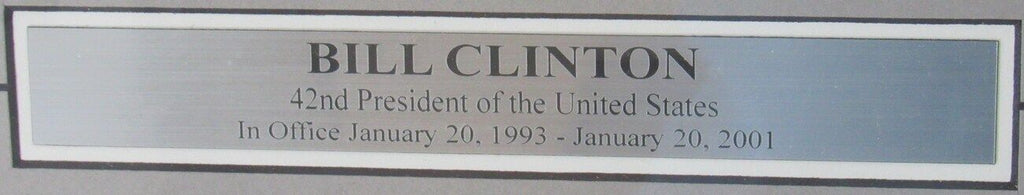 Bill Clinton US President Laser Signed 8x10 B/W Photo & Patch Framed 158113