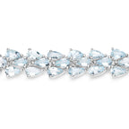 14.11 Carat Genuine Aquamarine .925 Sterling Silver Bracelet