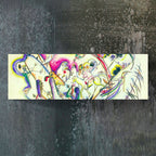 Kandinsky Series Glass Print // Horseriding Abstract