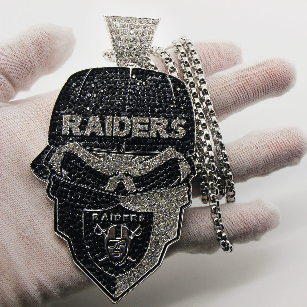 Newest Sports Team Logo Bandit Skull  Pendant Necklace – Iced Out Hip Hop Jewelry for True Fans