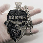 Newest Sports Team Logo Bandit Skull  Pendant Necklace – Iced Out Hip Hop Jewelry for True Fans