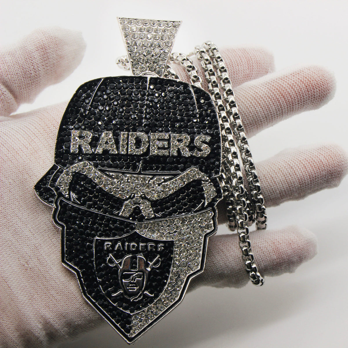 Newest Sports Team Logo Bandit Skull  Pendant Necklace – Iced Out Hip Hop Jewelry for True Fans