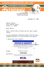 Dennis Erickson CFB HOF Signed TLS Letter University of Miami PSA/DNA 185111