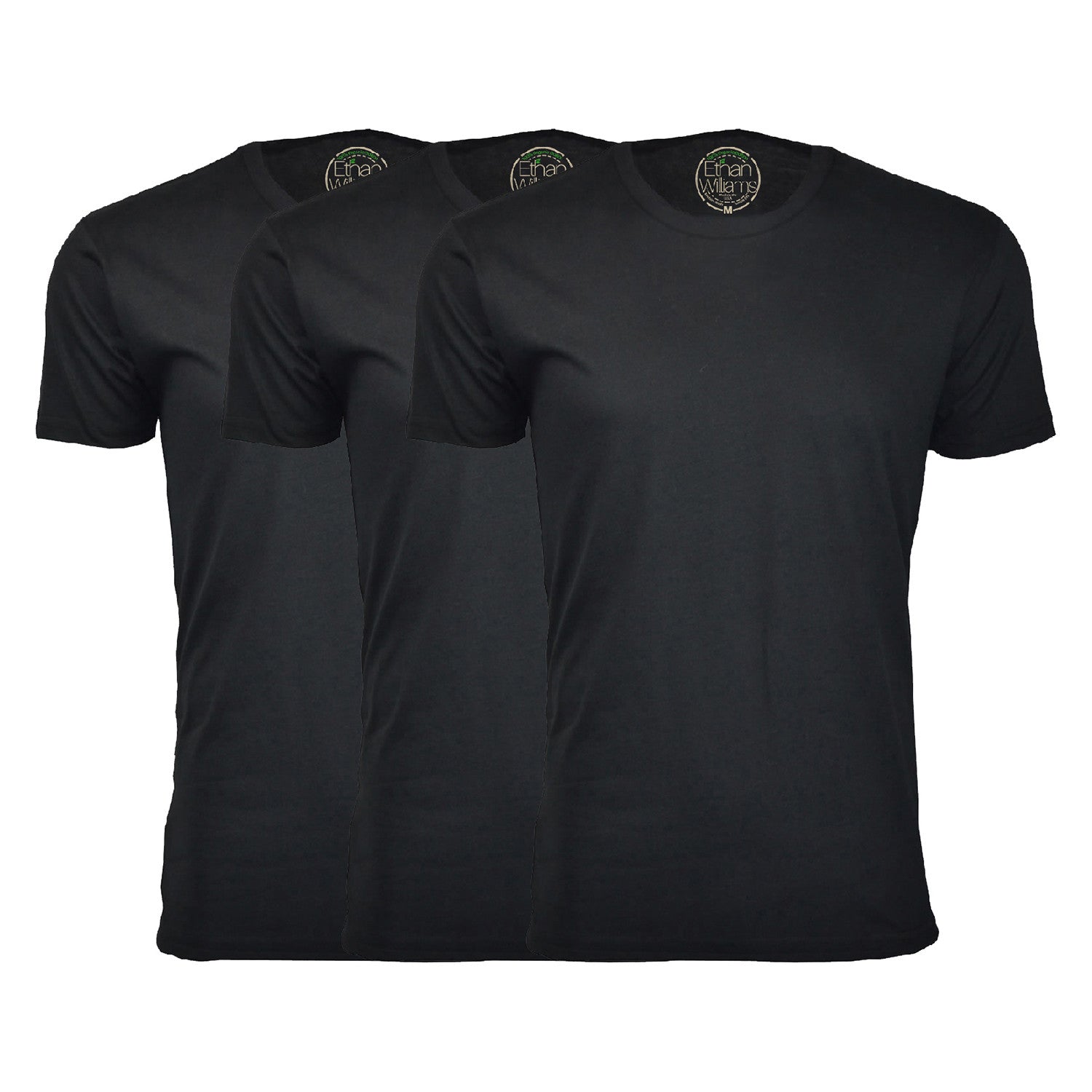 Semi-Fitted Crew Neck T-Shirt // Black // Pack of 3