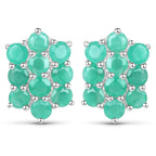 6.60 Carat Genuine Emerald .925 Sterling Silver 3 Piece Jewelry Set (Ring, Earrings, and Pendant w/ Chain)