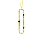 Diamond Sapphire Fashion Pendants 14KT Yellow Gold