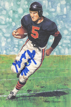 George McAfee HOF Autographed Goal Line Art GLAC Postcard Bears JSA 181001