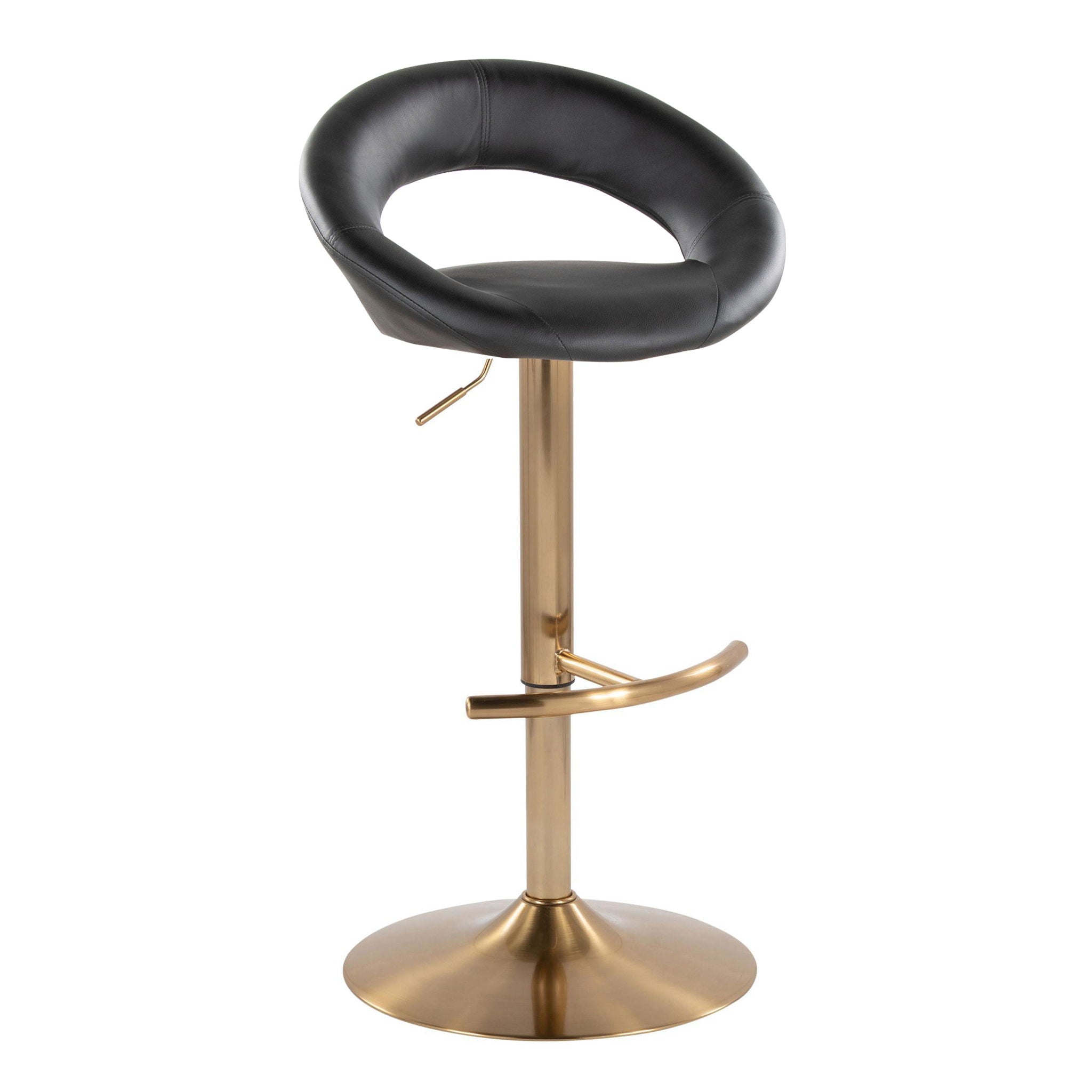 Posh - Contemporary / Glam Adjustable Barstool With Swivel (Set of 2)