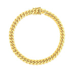 7.0mm 14k Yellow Gold Classic Miami Cuban Solid Bracelet