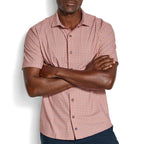 XC+ Motion Short-Sleeve Print Knit Shirt // Orange Quad Grid