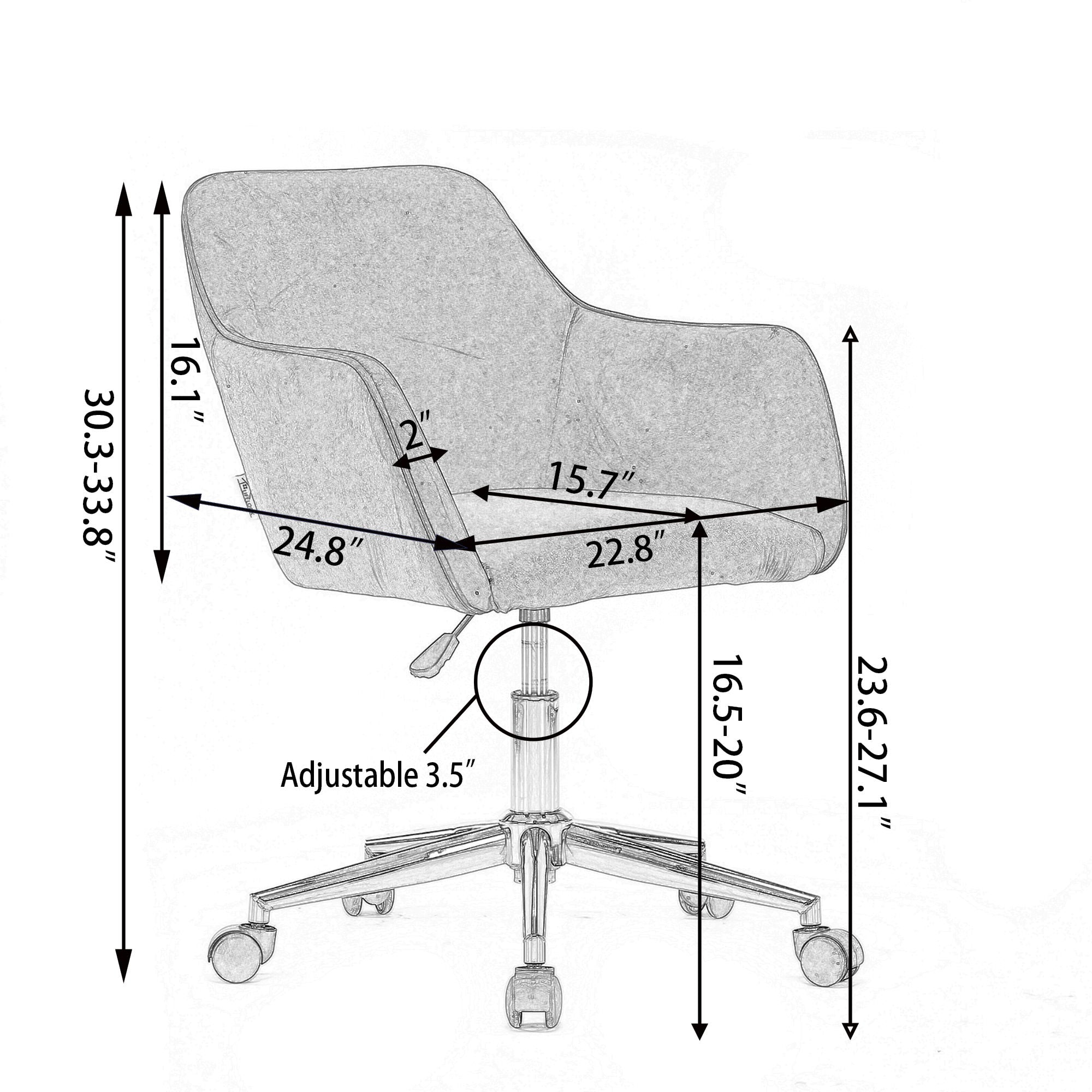 Modern Adjustable Height 360 Revolving Home Office Chair For Indoor