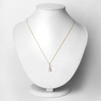 0.53 Carat Genuine Ethiopian Opal and White Diamond 10K Yellow Gold Pendant