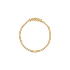 10K Yellow Gold 1/4 Cttw Round-Cut Diamond Basket Weave Rope Chain Style 7" Bracelet (H-I Color, I1-I2 Clarity)