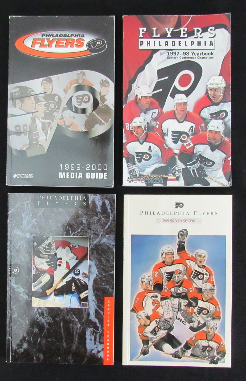 Lot of 4 Philadelphia Flyers 1990's Official NHL Yearbooks/Media Guides 181398