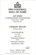 Charley Taylor HOF Autographed Goal Line Art GLAC Postcard Redskins JSA