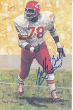 Bobby Bell HOF Chiefs Signed/Autographed Goal Line Art GLAC Postcard 163837