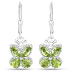 2.28 Carat Genuine Peridot .925 Sterling Silver Earrings