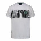 Crewneck Ergonomic Zepra Print T-Shirt // White