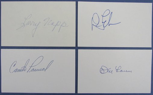 Lot of (8) Signed/Inscribed 3x5 Index Cards Baseball Players 190258