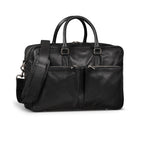 Leather Briefcase Slim 17" // Black