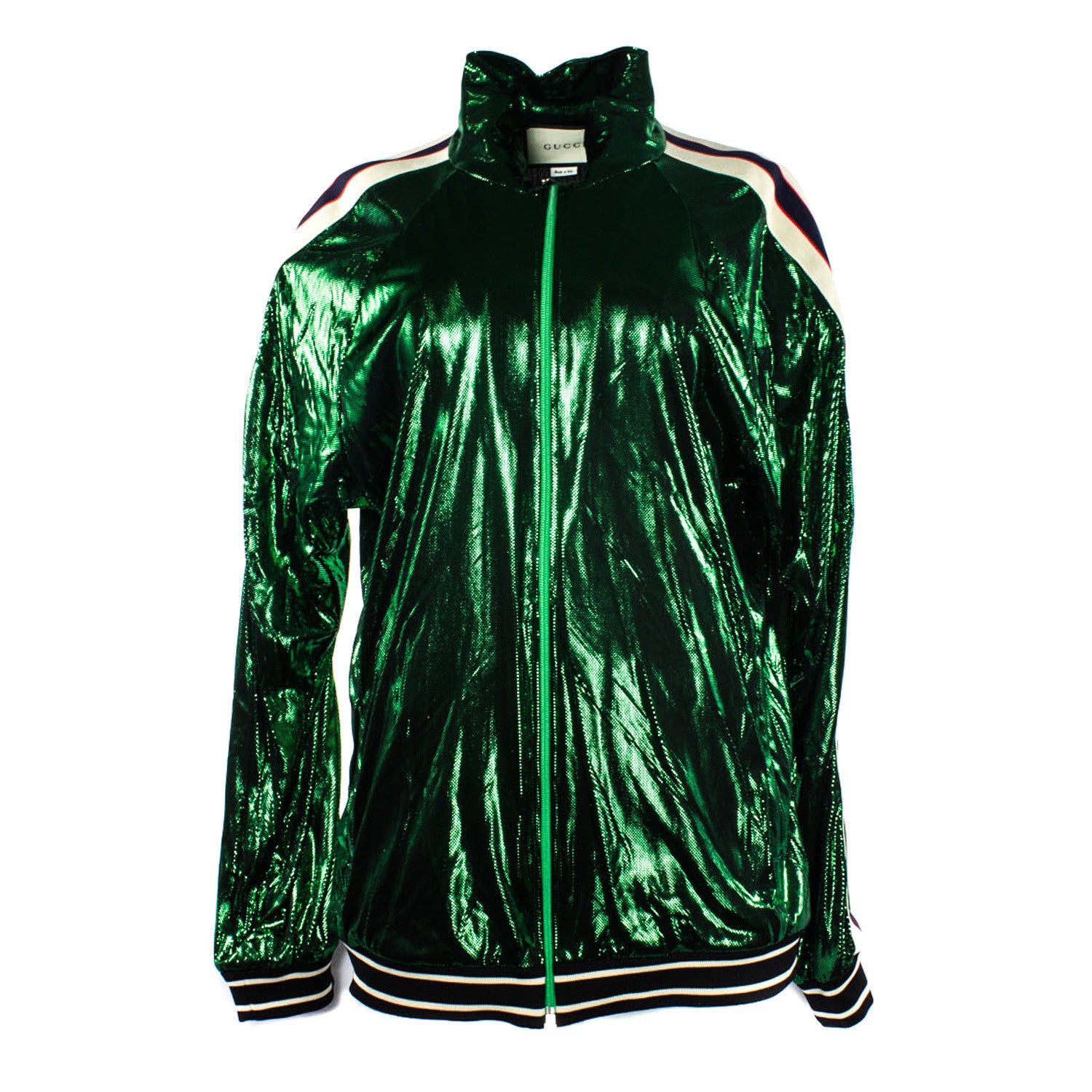 Men's Oversize Laminated Jersey Jacket // Green