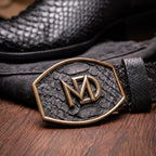 Western Collection Kansas // Python Leather Cowboy Boot // Black