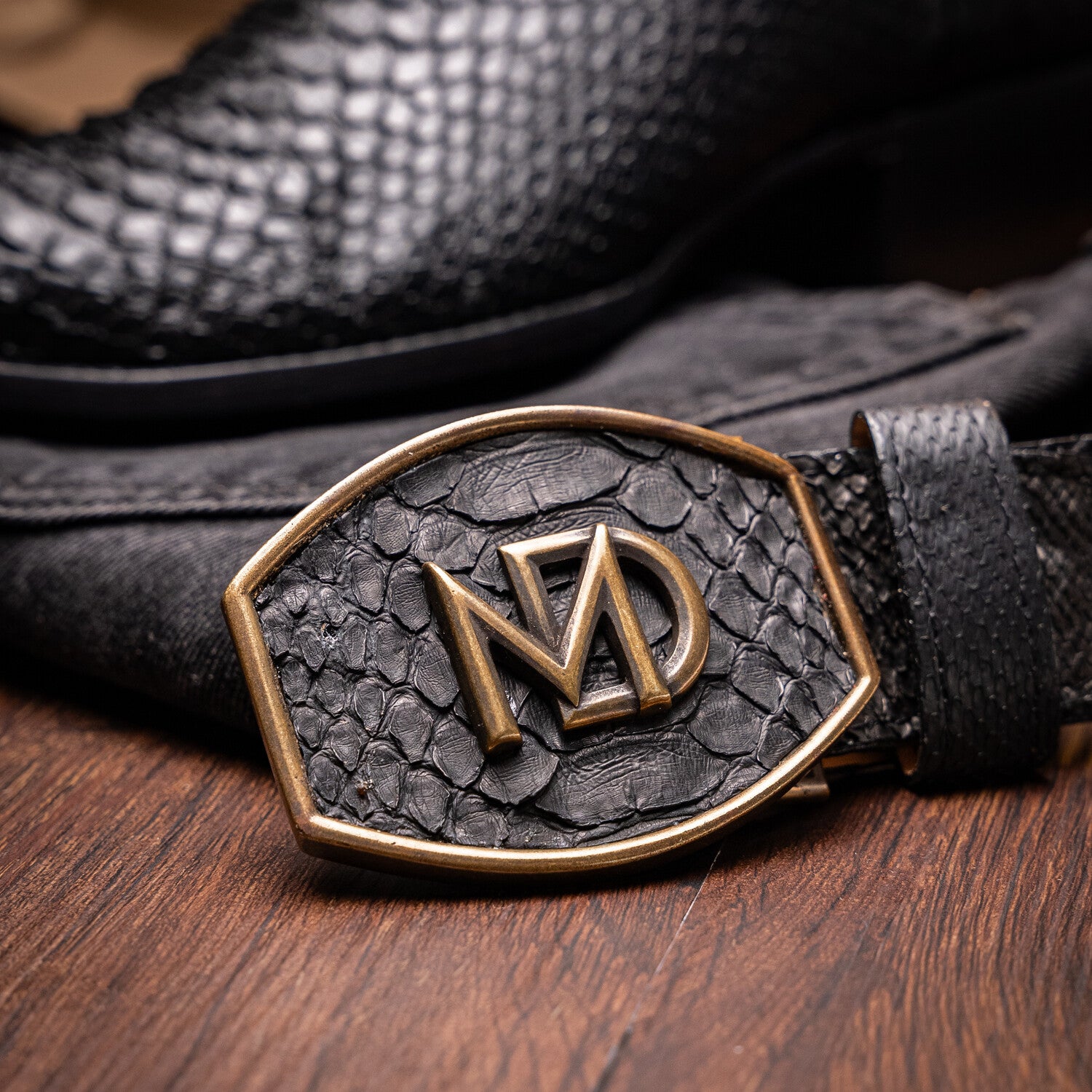 Western Collection Kansas // Python Leather Cowboy Boot // Black