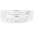 0.70 Carat Genuine White Sapphire .925 Sterling Silver Ring