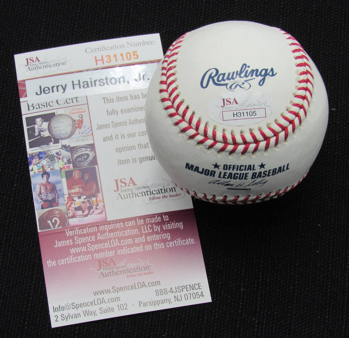 Jerry Hairston JR Signed/Auto Yankees 100th OML Baseball JSA 186639