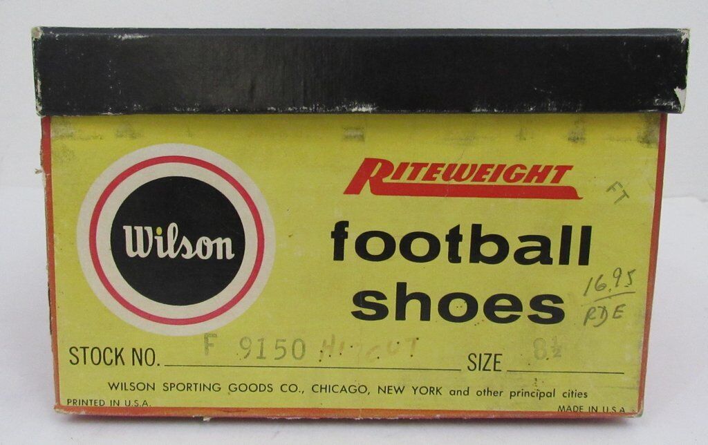 Pair of Vintage Wilson Riteweight Black Football Cleats Size 8.5  NIB 182908