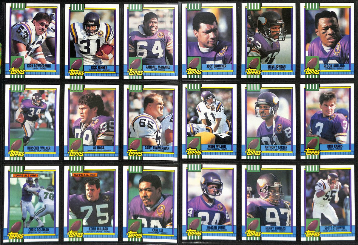 Lot of 14 Minnesota Vikings Late 80's/Early 90's Complete Team Sets 189281