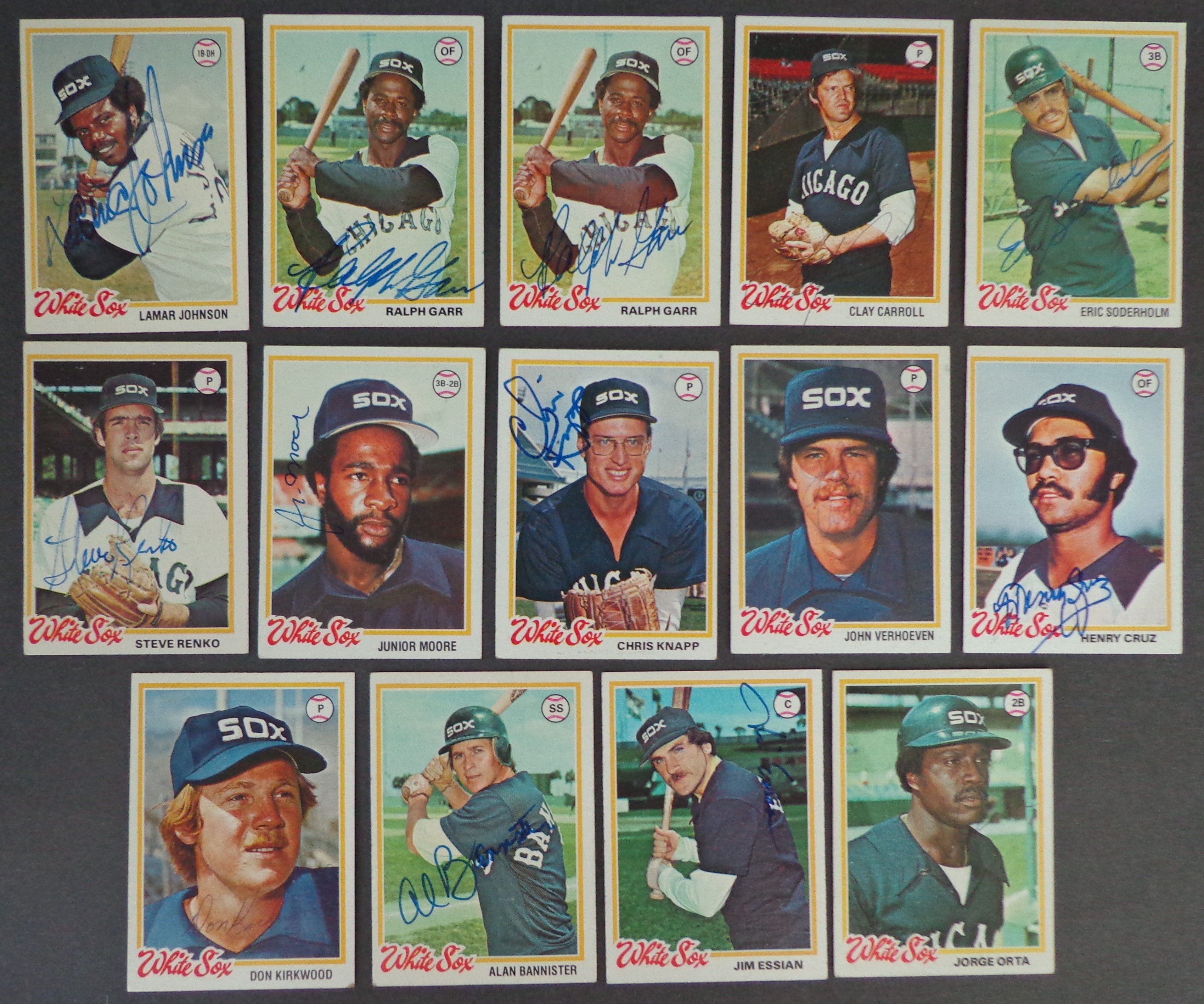 Lot of (14) Chicago White Sox Autographed 1978 TOPPS Baseball Cards 183174