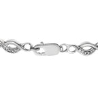 .925 Sterling Silver Prong Set Diamond Accent Curved Spiral Link Bracelet (I-J Color, I3 Clarity) - 7.25"