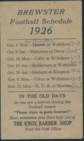 1926 Brewster High School Vintage Football Schedule 142154