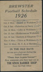 1926 Brewster High School Vintage Football Schedule 142154