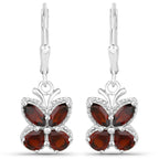 2.60 Carat Genuine Garnet .925 Sterling Silver Earrings