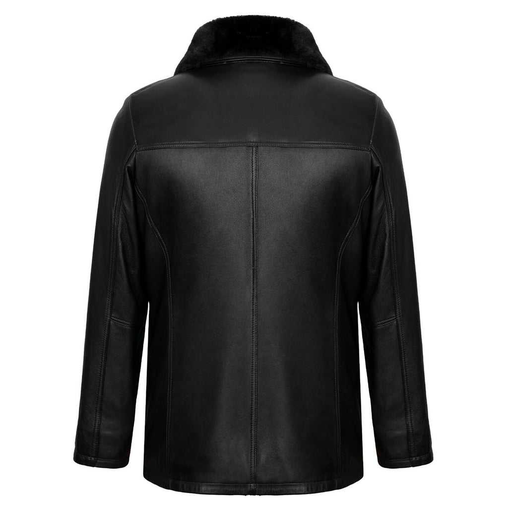 Button Up Plush Collar Jacket // Black