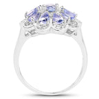 1.84 Carat Genuine Tanzanite .925 Sterling Silver Ring
