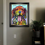"Dog is Love" Framed Dog Art Print by Dean Russo