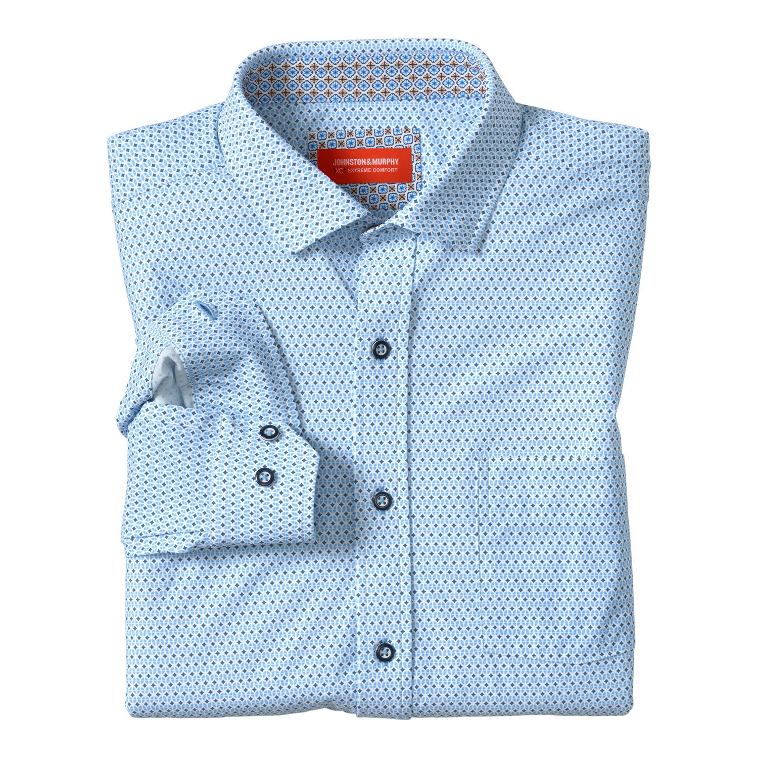 XC+ Motion Long-Sleeve Print Knit Shirt // Blue Tulip
