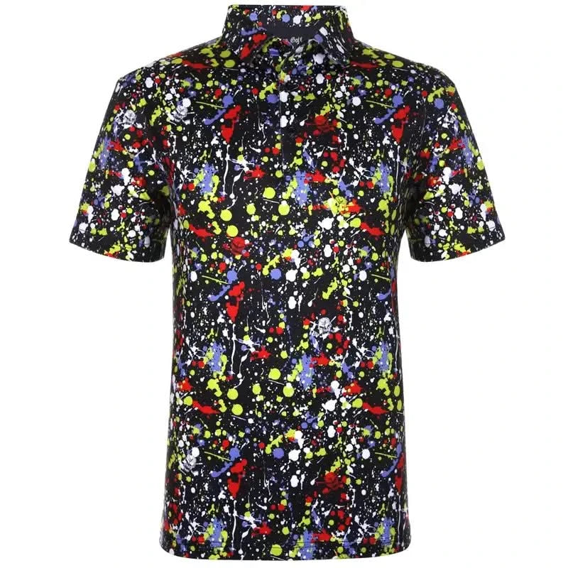 A-Game Cool-Stretch Men's Performance Golf Shirt (Black)