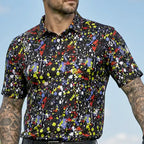A-Game Cool-Stretch Men's Performance Golf Shirt (Black)