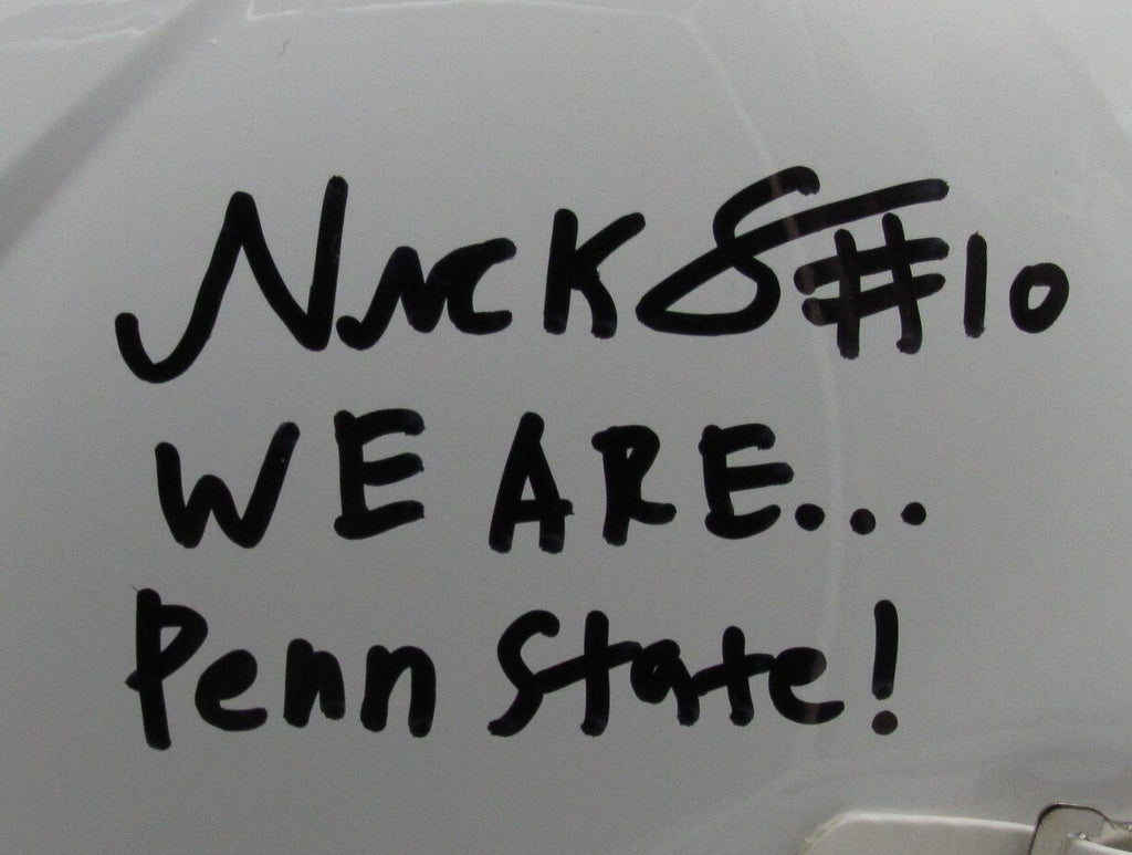 Nick Singleton Signed/Inscr Full Size Speed Replica Helmet Penn State Fanatics