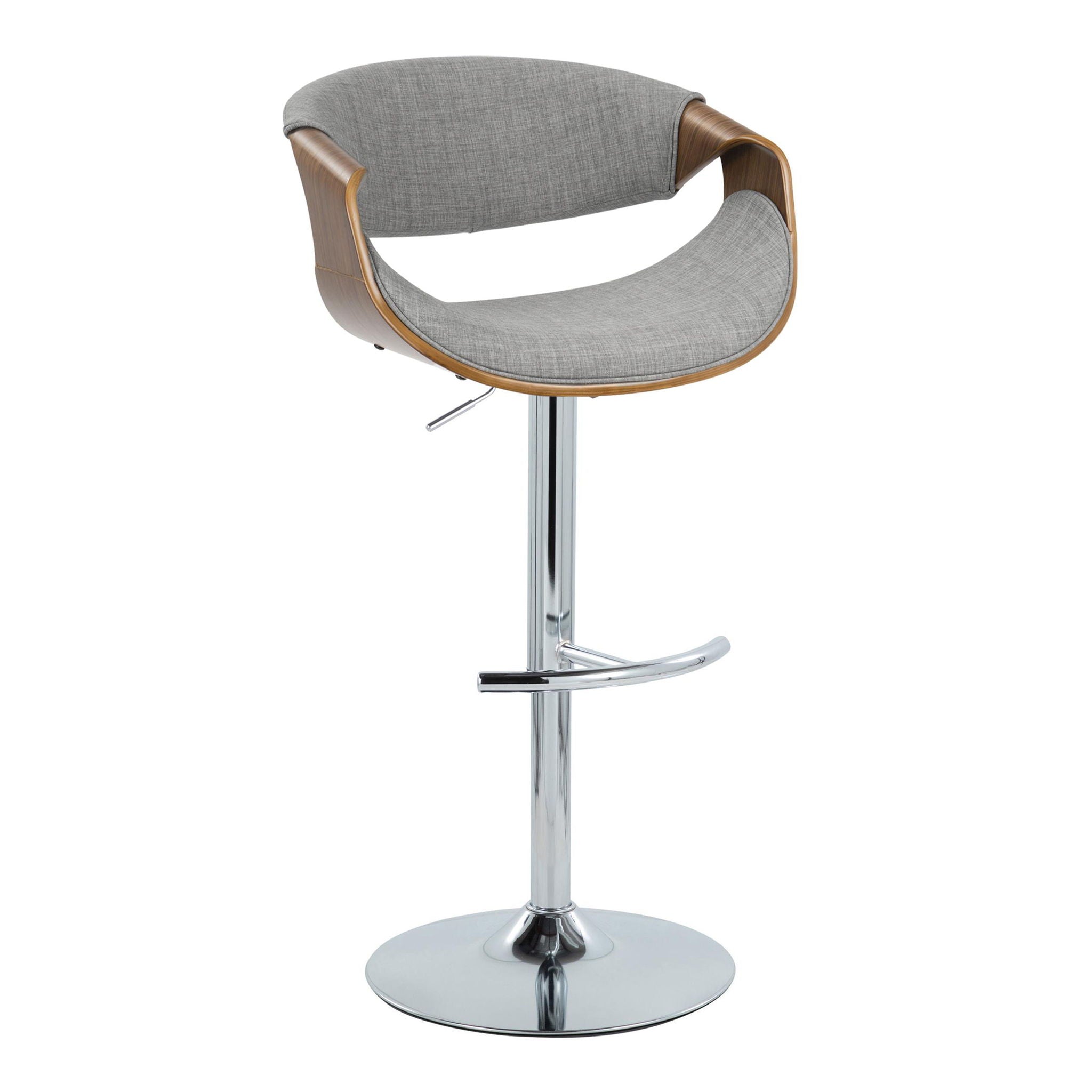 Curvo - Mid Century Modern Adjustable Barstool With Swivel (Set of 2) (2)