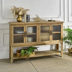 Rectangle Accent Sideboard Cabinet With Storage Shelf - Natural Wood