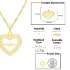 Cubic Zirconia 14K Gold Filled Pulsing Heart Pendant Necklace Set