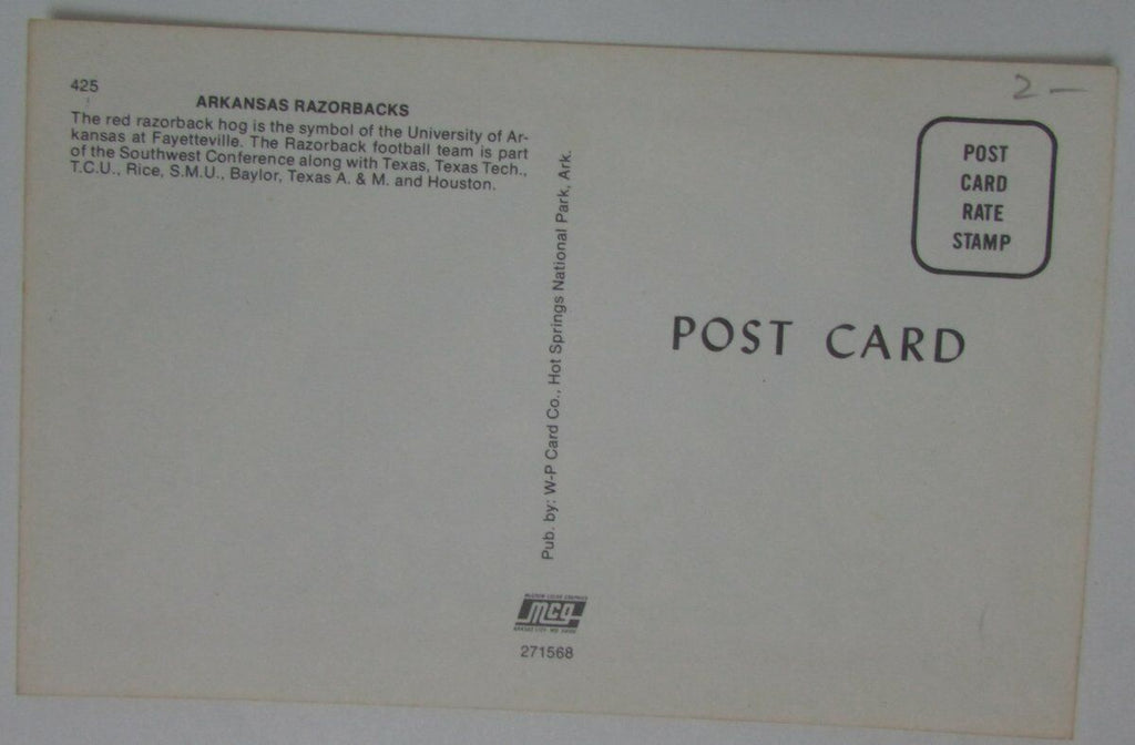 University of Arkansas Razorbacks College Football Postcard 148861