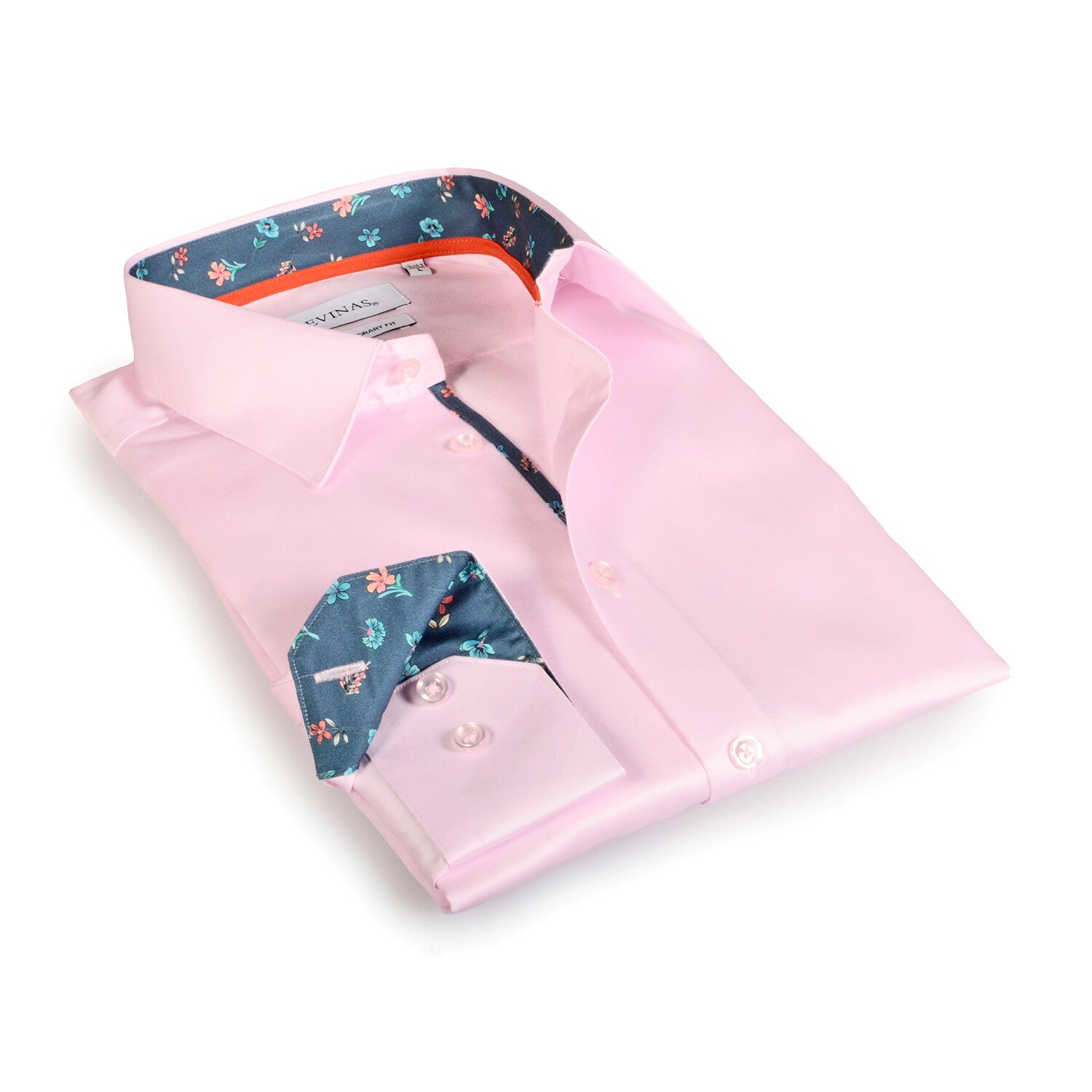 Contrast Collar & Cuff Button Up // Pink + Floral Trim