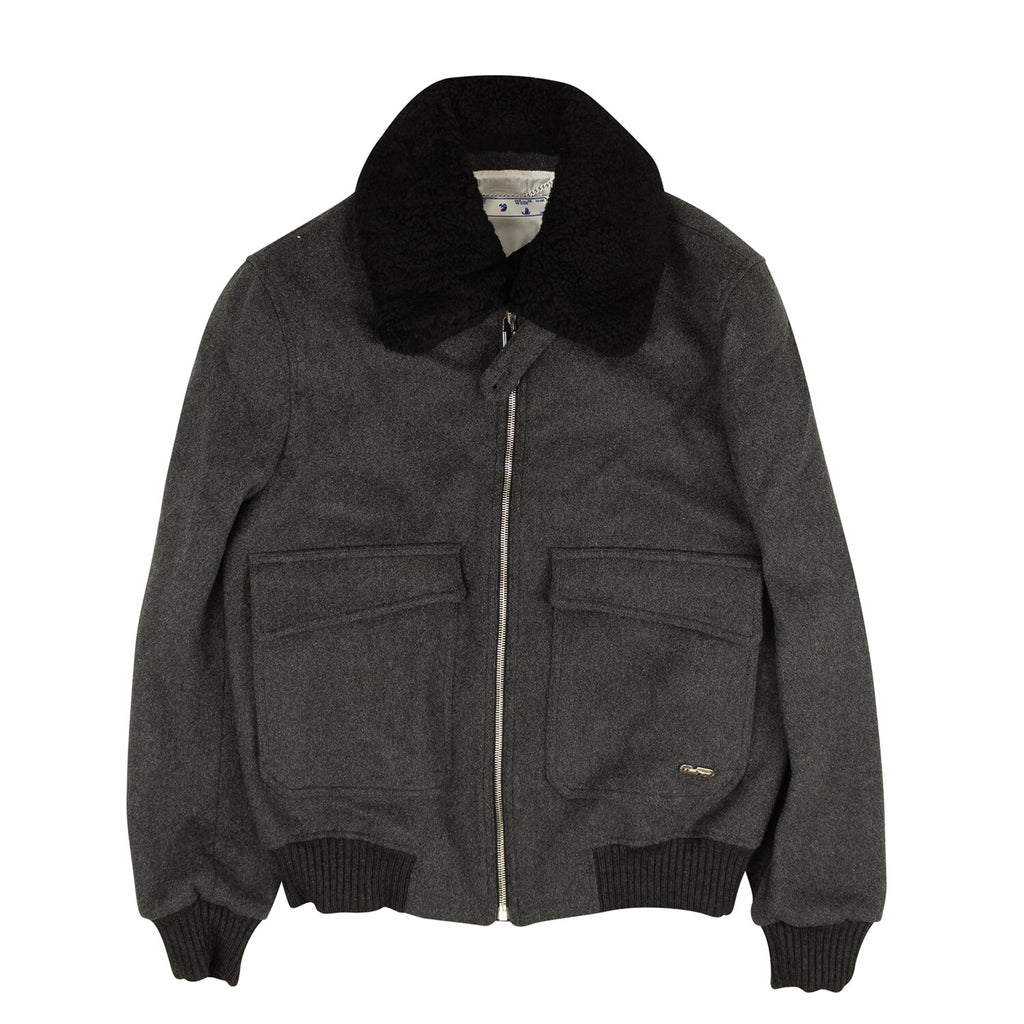 Gray Logo Pivot Aviator Jacket