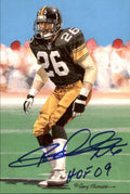Rod Woodson HOF Autographed/Inscribed Goal Line Art GLAC Postcard Steelers JSA